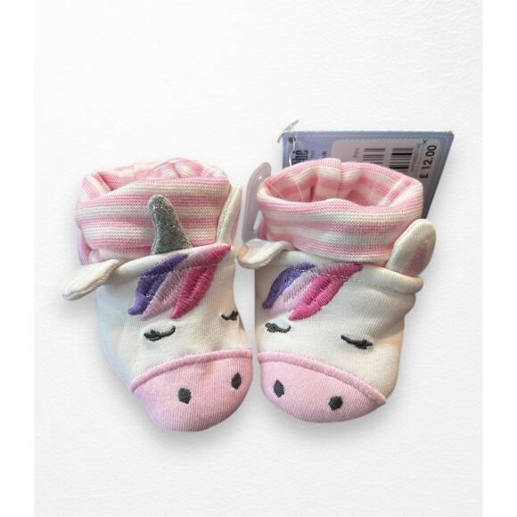 NWT JoJo Maman Bébé Unicorn Baby Slippers, 3-6 Months - Picture 1 of 7